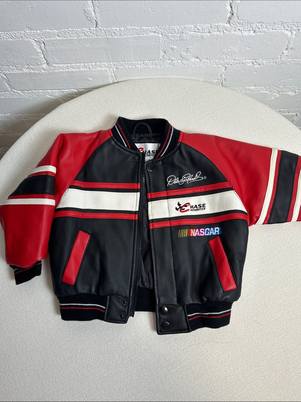 Dale Earnhardt #3 Nascar Leather Jacket Chase Authentics Boys Size 24m Vintage